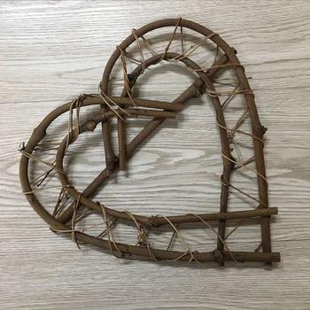 

Dried Rattan Heart Frame Wedding Wreath Christmas Decoration for Home DIY Handmade Door Hanging Decor