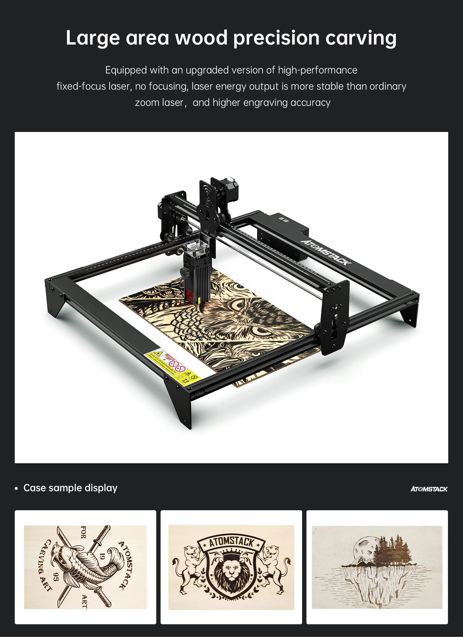 Máquina de Gravação a Laser Gravador Atomstack Corte Madeira Metal Couro Acrílico Cnc Roteador Impressora Escultura Cortador Desktop 40w a5 M40 4 High Quality Computador e Escritório