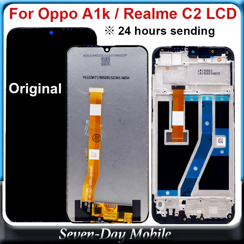 100% оригинал для OPPO A1K CPH1923 ЖК дисплей с рамкой сенсорный экран в сборе Oppo Realme C2 RMX1941