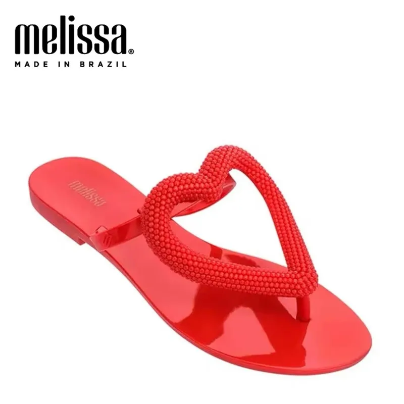 Melissa Love Heart Вьетнамки милые женские шлепанцы брендовая прозрачная обувь