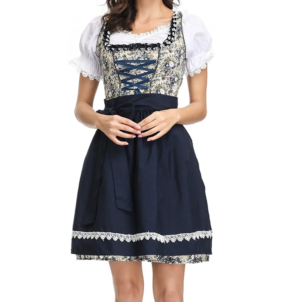 Женское платье, винтажный принт, 3 предмета, Dirndl, платья, баварский пивной фестиваль, маскарадные костюмы, платье, Vestidos De Verano# H