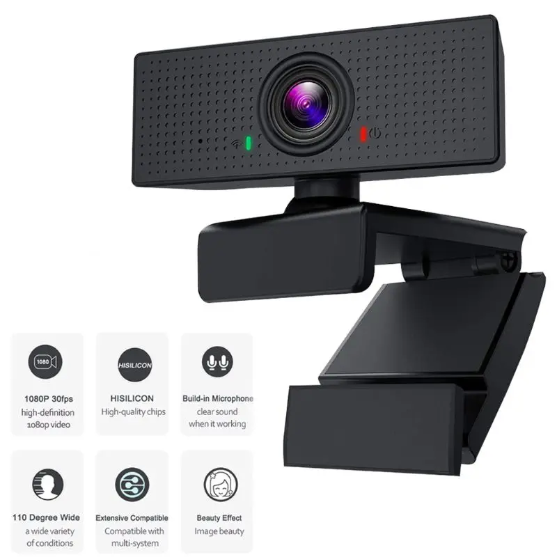 

PC Webcam Full High Definition 1080P USB Video Camera For Laptop Computer Web Camera Built-in Stereo Microphone