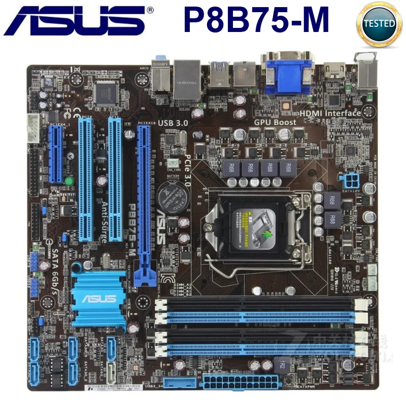 Cena LGA 1155 ASUS P8B75 M płyta główna DDR3 rdzeń procesora i5 i3 Pentium Celeron 32GB PCI E 3.0 USB3.0 oryginalne używane ASUS P8B75 M płyta główna