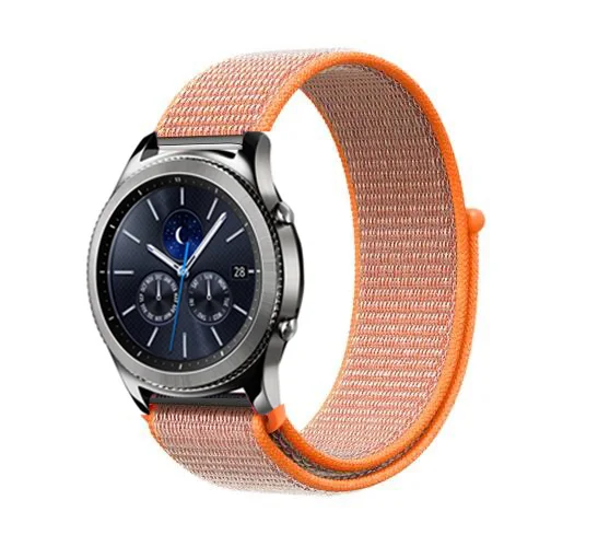 Нейлоновый ремешок 22 мм 20 мм для samsung gear s2 sport S3 Frontier Classic galaxy watch 42 мм 46 мм huami amazfit bip band huawei gt 2 - Цвет ремешка: orange