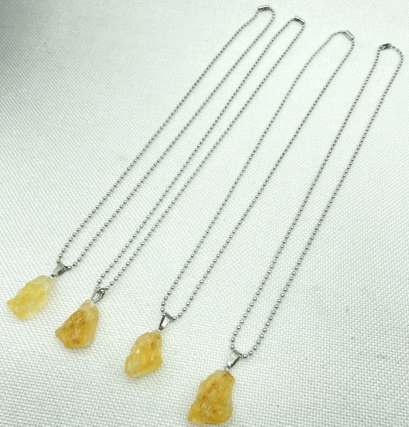 Natural stone yellow crystal Black Tourmaline Repair Ore Can Be Used Charm Citrine Pendant For DIY Jewelry Making Necklace 1pcs 6