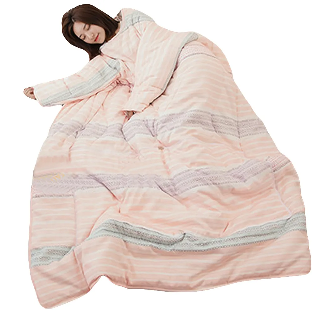 Мягкое теплое одеяло зимнее «ленивое» одеяло с рукавами, покрывало, семейное одеяло, одеяло, ковер для спального мешка, покрывало - Цвет: B