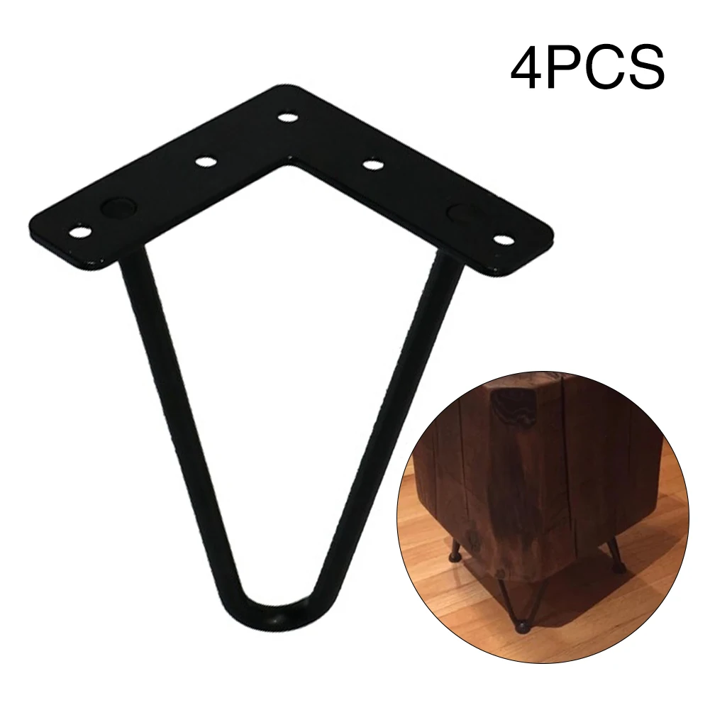 

4PCS/Set DIY Handcrafts Electroplate Screw Fixing Sofa Desk Leg Iron Frame Modern U Shape Stable Anti Rust Furniture Accessories