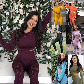 

2020 Spring and Summer New Style Yoga Clothes WOMEN'S Suit Europe and America Women's Peach Hip Fitness Pants Sports Coat Women'