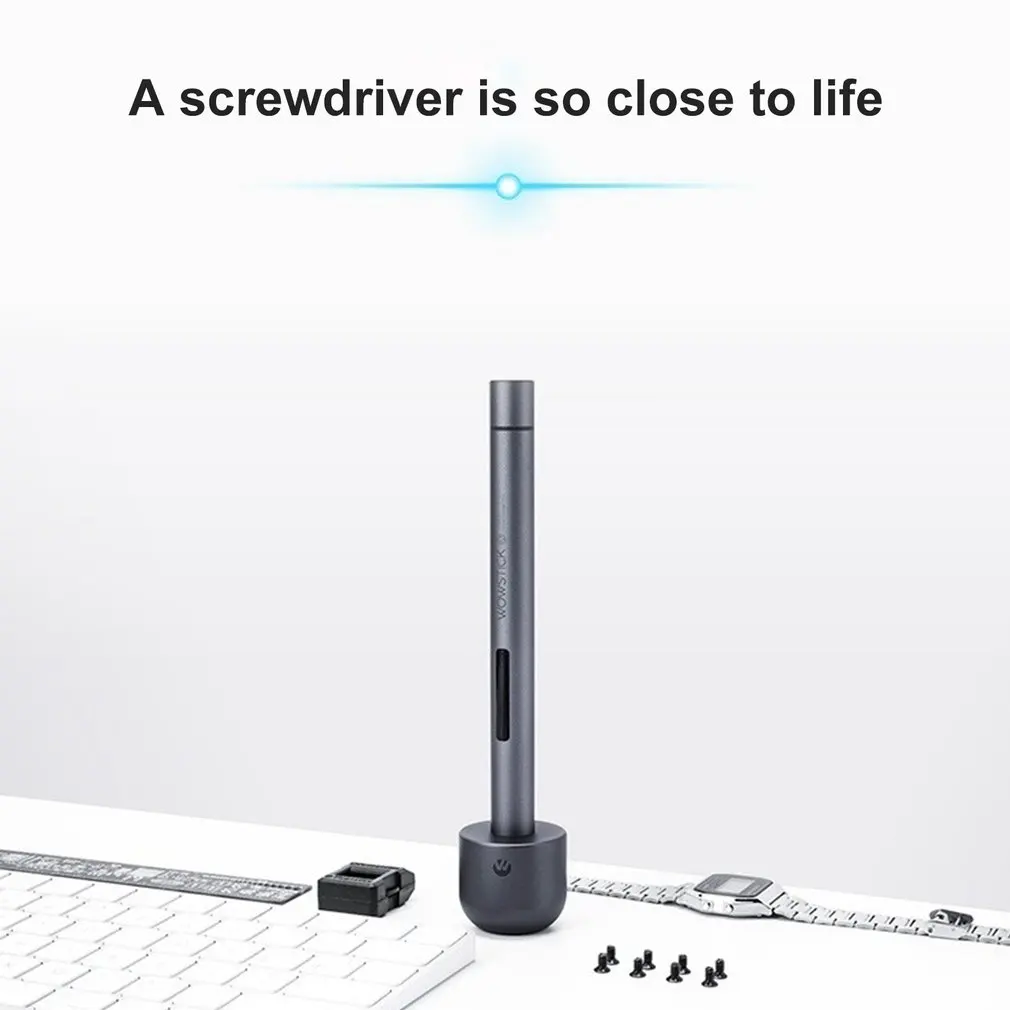 WOWSTICK 1F+ мини электрическая отвертка перезаряжаемая Беспроводная шуруповерт с светодиодный светильник литиевая батарея