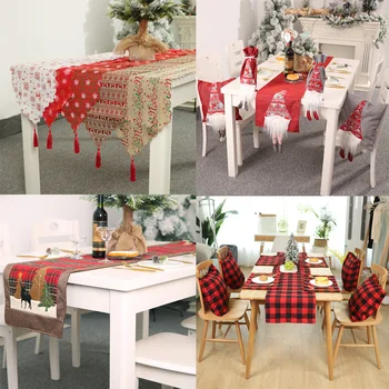 

2020Christmas Table Runner Modern Snowman Elk Tree Runner Table Runners Modern Table Cover Christmas Decorations for Home