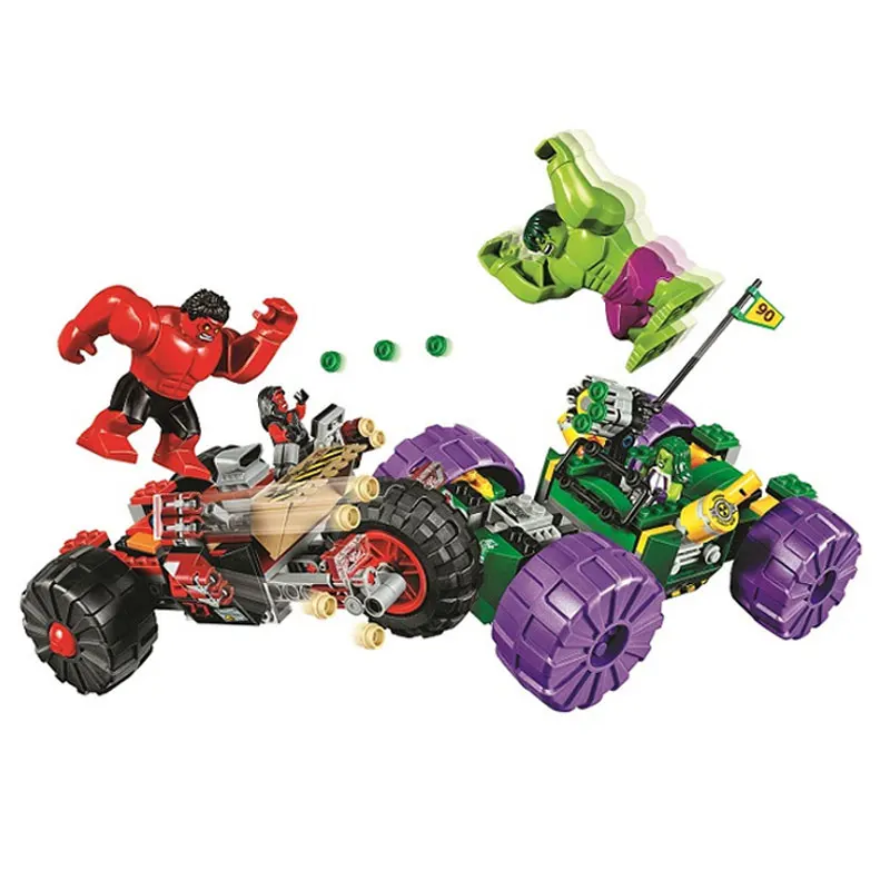 

10675 Marvel Super Hero Hulk Vs Red Hulk Team Vehicle Building Block Bricks Toys Compatible With 76078 Movie