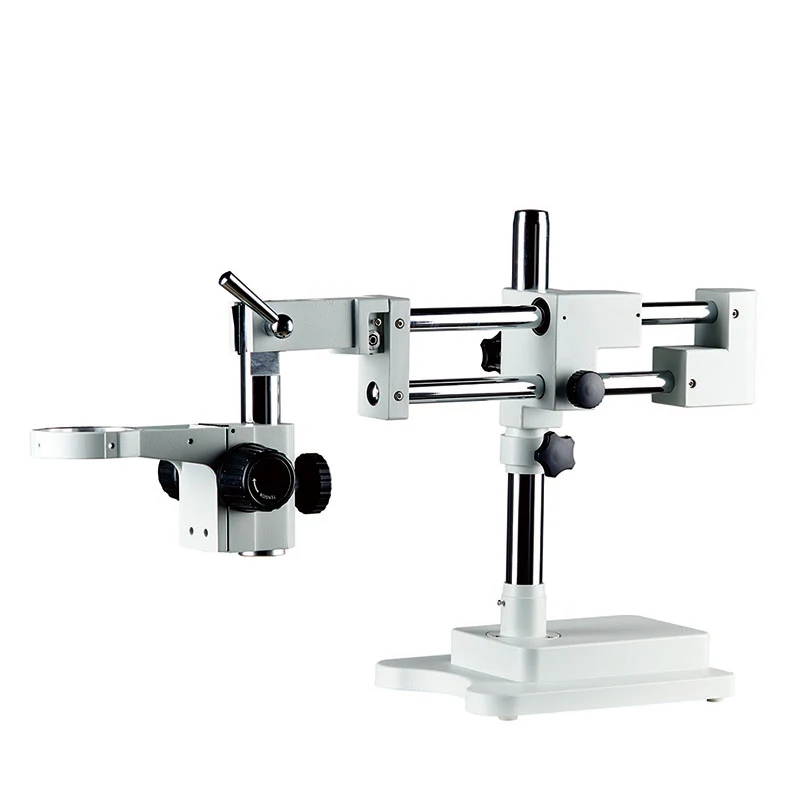Double Boom Stand Trinocular Stereo Zoom Microscope Simul Focal 7-45X with Led Light microscope for soldering cell phone