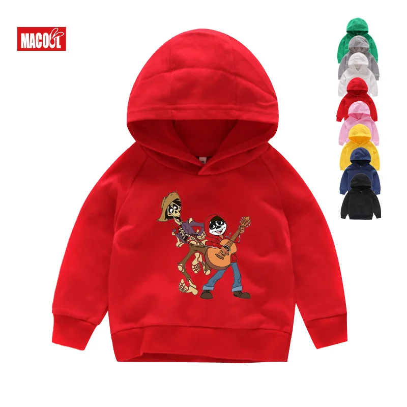 Hoodies Свитер; детские толстовки с героями мультфильма «Коко»; детские осенние повседневные топы с длинными рукавами; модная детская одежда для мальчиков - Цвет: Hoodies