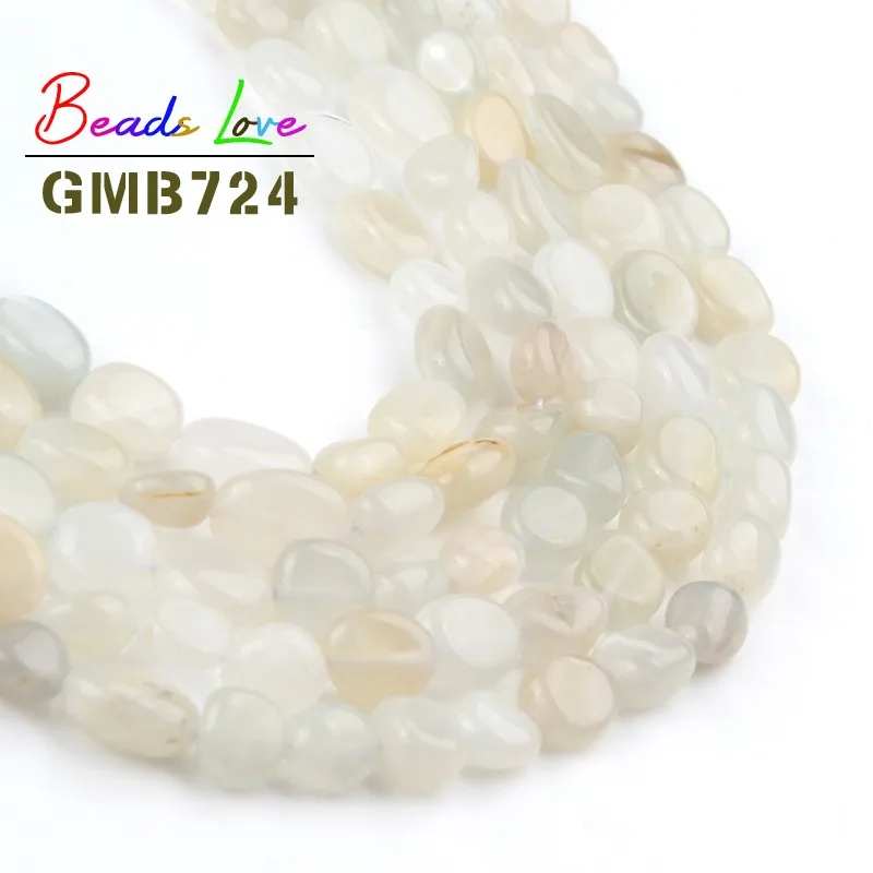 

8-10 мм бусины из натурального камня нерегулярные белые лунные бусины для самостоятельного изготовления ювелирных изделий браслет серьги ожерелье 15 дюймов