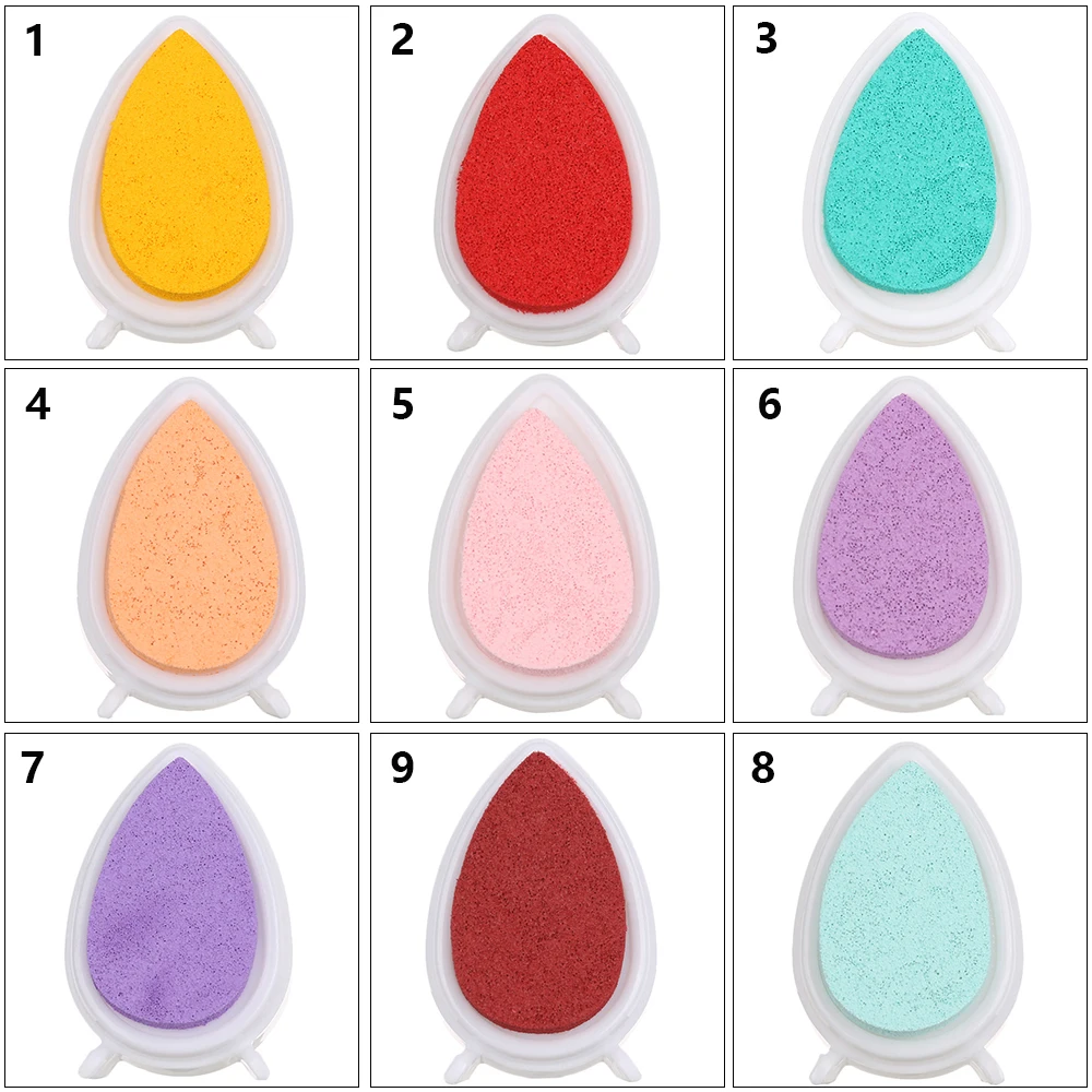 Hot 15 colors Drop Shape Ink Stamp Pad Gift for Children Colorful Water Droplets Fingerprint Inkpad Kids Favors DIY Scrapbooking