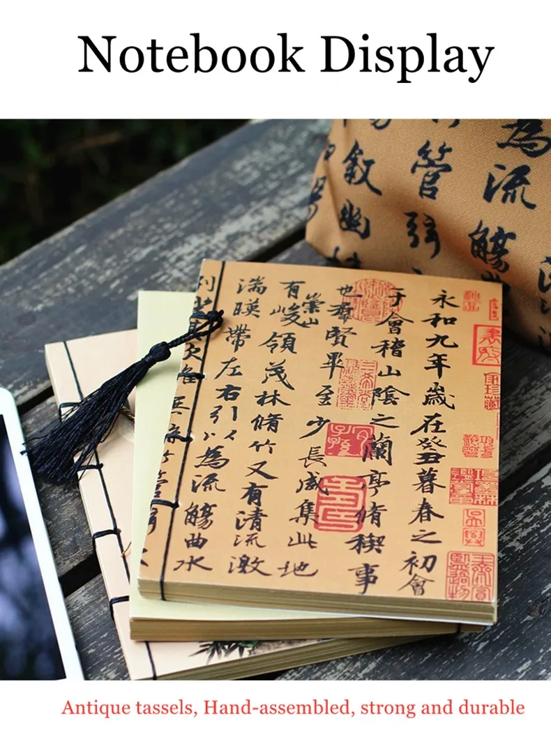 Chinês Diário Pessoal Notebook, Borlas Antigas, Em
