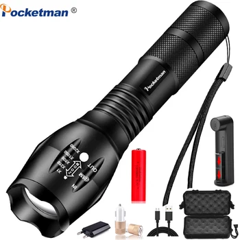 

Led flashlight Zoomable Ultra Bright torch T6/L2/V6 Camping light 5 switch Modes waterproof Bicycle Light use 18650 battery