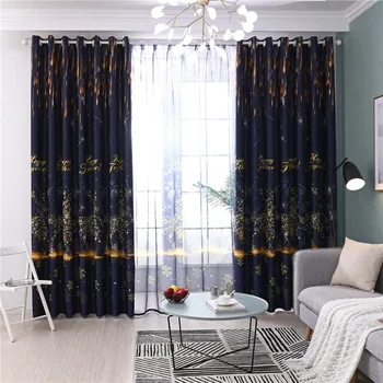 

Hooks Starlight Deer Printing High Shading Curtain for Living Room Drapes Bedroom Curtains