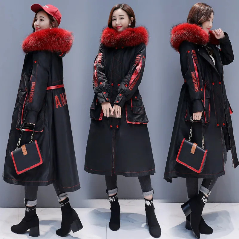 

Factory direct quality winter jacket women's fur collar hooded Parker coat new fashion down jacket long warm women's jacket