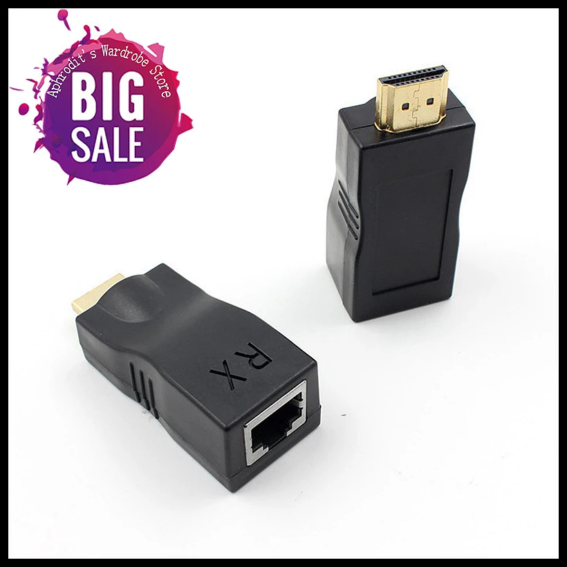 

4K 3D HDMI 1.4 30M Extender to RJ45 Over Cat 5e/6 Network LAN Ethernet Adapter-big sale