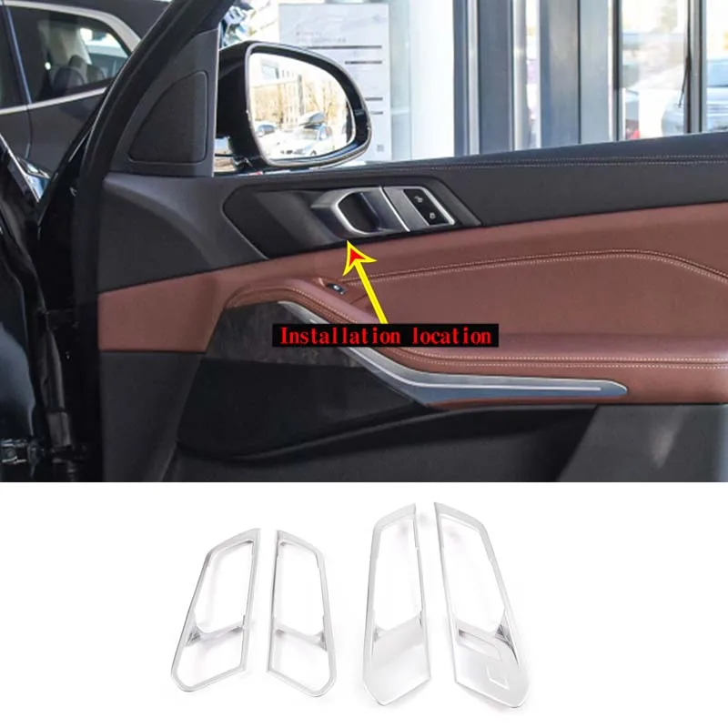 

Для 2021 BMW X5 G05 ABS Серебряный Автомобильный интерьер дверная ручка украшение рамка наклейка крышка Автомобильный интерьер Аксессуары (LHD)