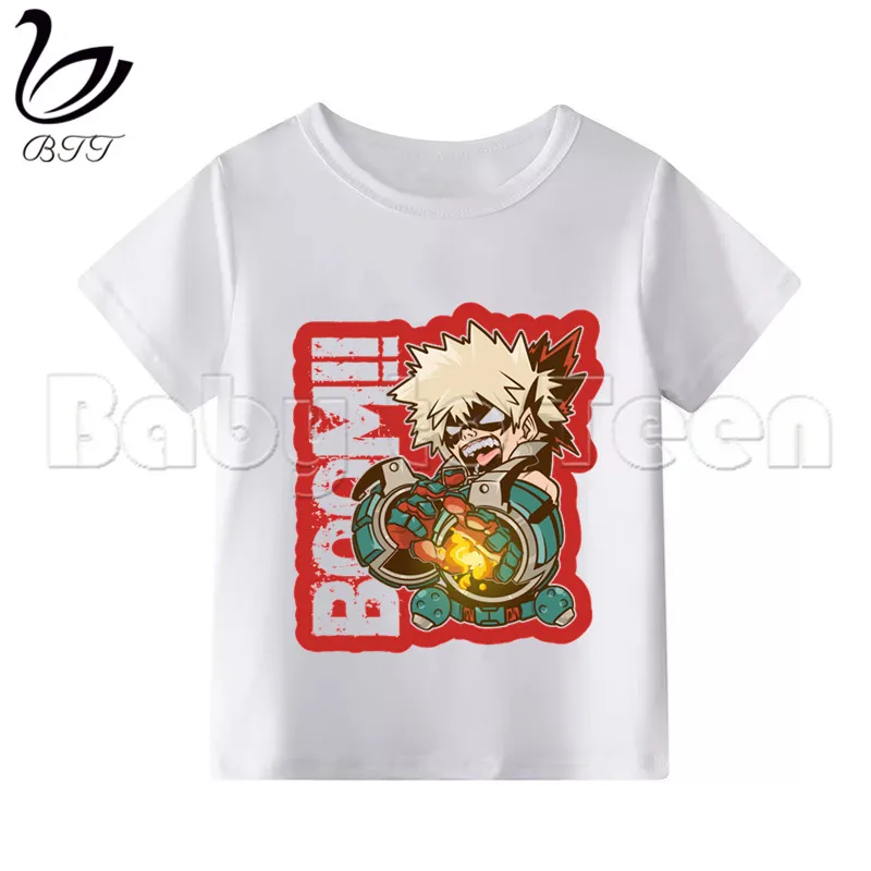 My Hero Academy Boku No Hero Academy, Летний стиль, Забавный милый топ для девочек, модная уличная одежда, Harajuku, футболка для мальчиков белая футболка