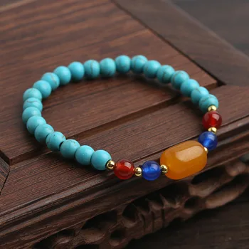 

Ethnic-Style Turquoise Bracelet Single Turquoise Bracelets Women's Fashion Parts