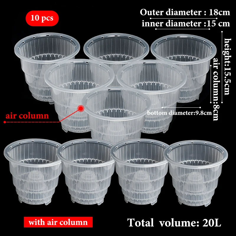 Meshpot durchsichtige Orchideentöpfe aus Kunststoff mit Löchern – 10er-Pack – Detail 11