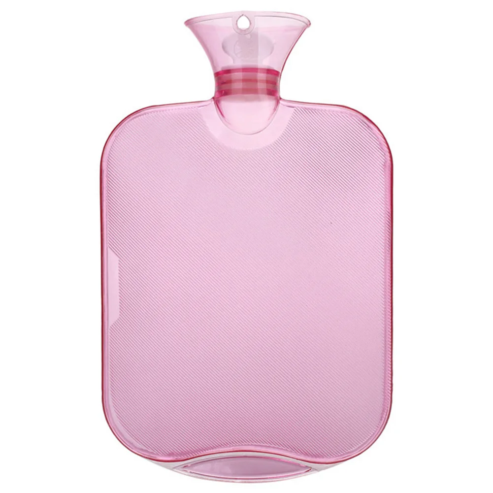Розовый 2L Transparent Hand Warmer Thicken Explosion Proof Hot Water Bottle Office Home Heating Leakproof Winter Soft Outdoor Camping - Цвет: Розовый