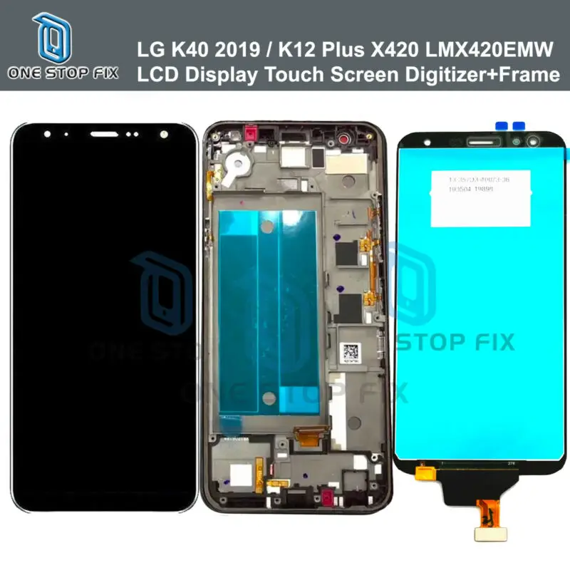 LG K40 /K12 Plus X420 LMX420EMW ЖК-дисплей сенсорный экран дигитайзер+ рамка