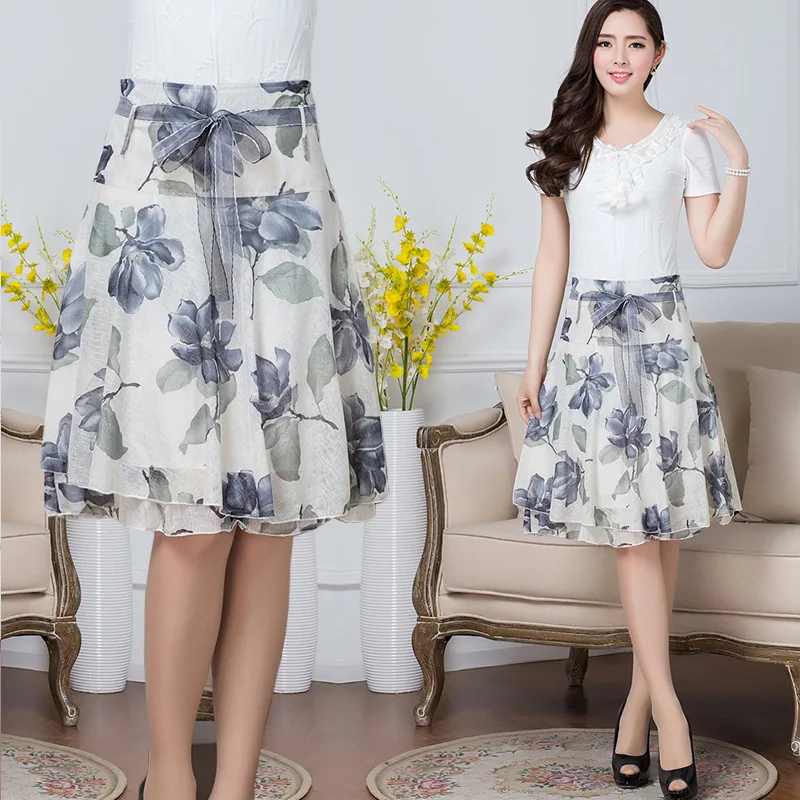 

Short Skirt Printed High-Waisted Skirt Female Summer Chiffon Skirt 2020 New Style A- line Skirt Pleated Skirt
