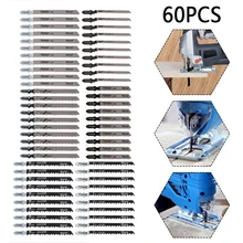 

60 Pcs Jig Saw Blades T-Shank Jigsaw Blades Metal Wood Assorted Blades Woodworking T118A/T118B/T101AO/T101B/T101BR/T144/T244