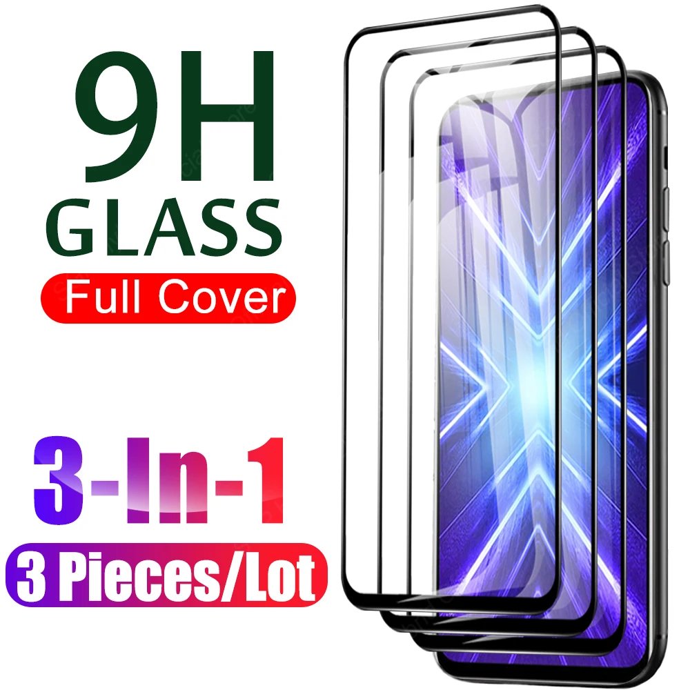3 Pcs Full Cover Tempered Glass For Honor 9X Global Screen Protector On 9 X Honor9 Honor9x X9 STK-LX1 Protective Glas Film | Мобильные