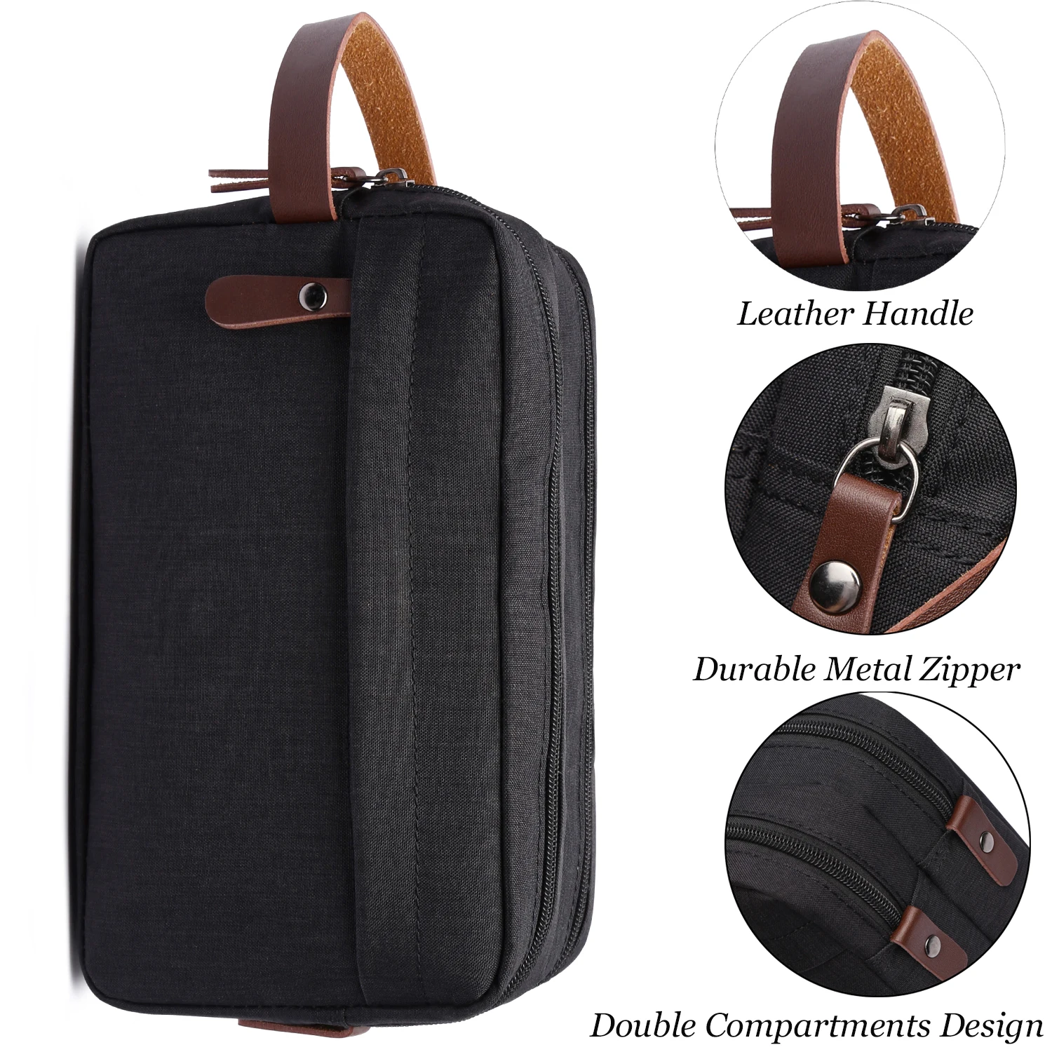 Soperwillton Men's Toiletry Bag Travel Dopp Kit Bathroom Shaving Organizer for Toiletries Overnight Organizer Bag #T2