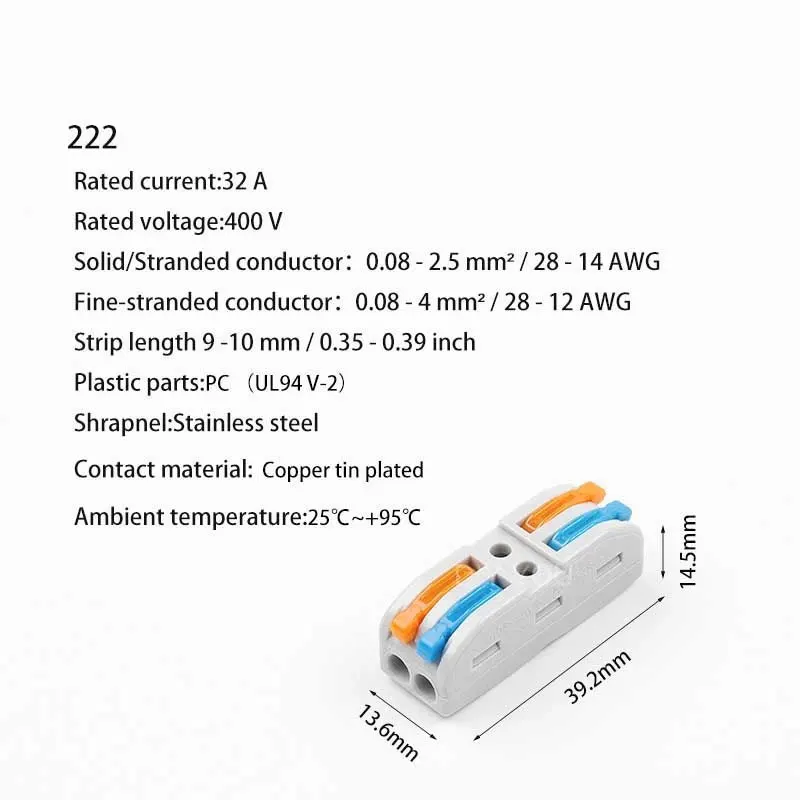 Butt Compact Splicing Wire Connector Plug-in Conductor Terminal Block SPL-2/3 2/3 Pin Mini Quick Wiring Connector 25/50/100PCS wire connector terminals,wire connector,electrical connectors,electrical connector,cable connector
