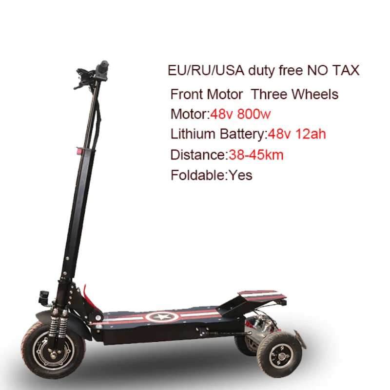 3 Wheels Electric Scooter Electric Longboard Escooter for Electric Skateboard Scooter Electrico Patinete Electrico Adulto - Цвет: 800W 48V12Ah