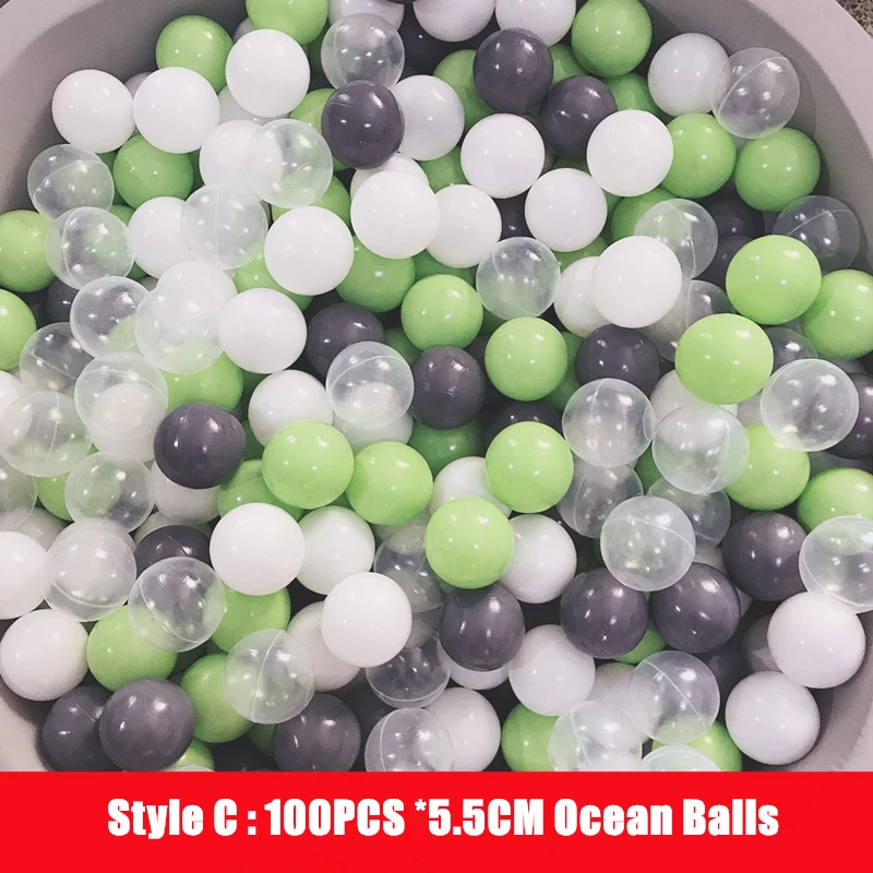 C 100Pcs 5.5cm 120 см* 30 см Детские Складные Игрушки для бассейна с океанскими шариками, детская игровая площадка для помещений, моющаяся противоскользящая Складная забор, Детский Рождественский подарок - Цвет: C 100Pcs 5.5cm