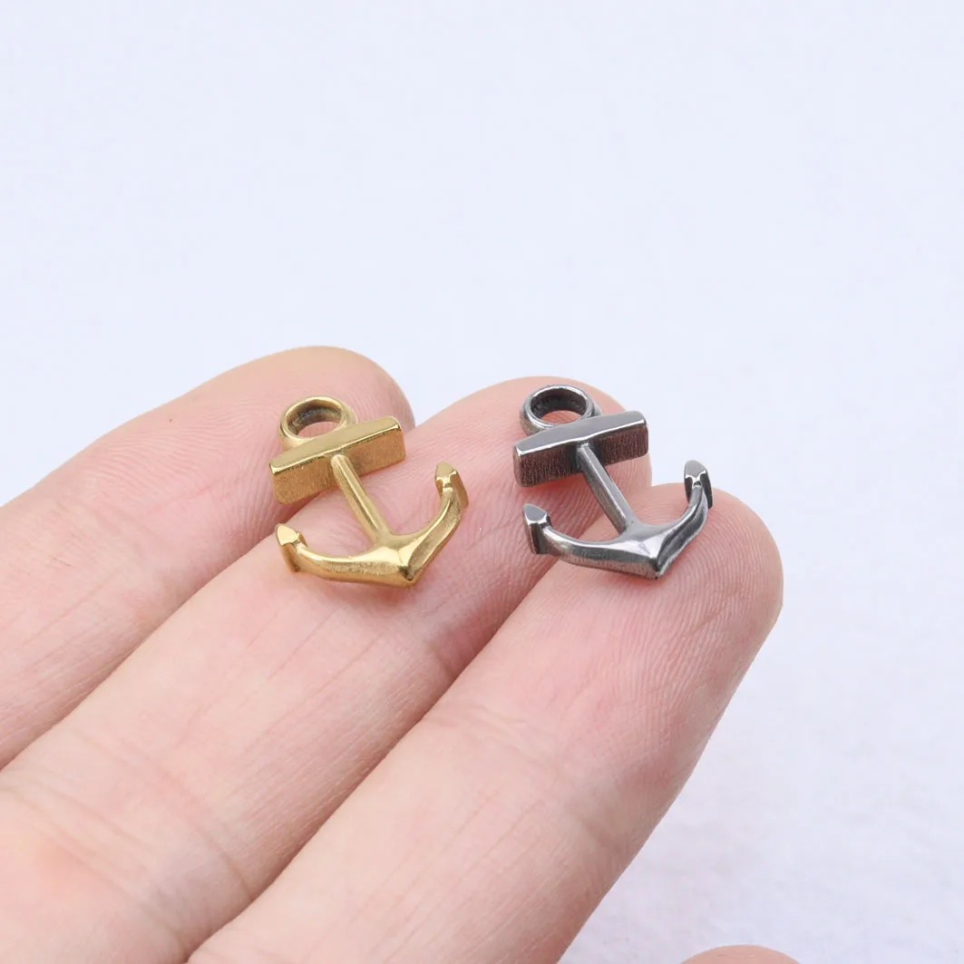 5pcs 20*13mm Wholesell 스테인레스 스틸 고품질 앵커 매력 펜던트 DIY 목걸이 귀걸이 팔찌 Unfading 2 색