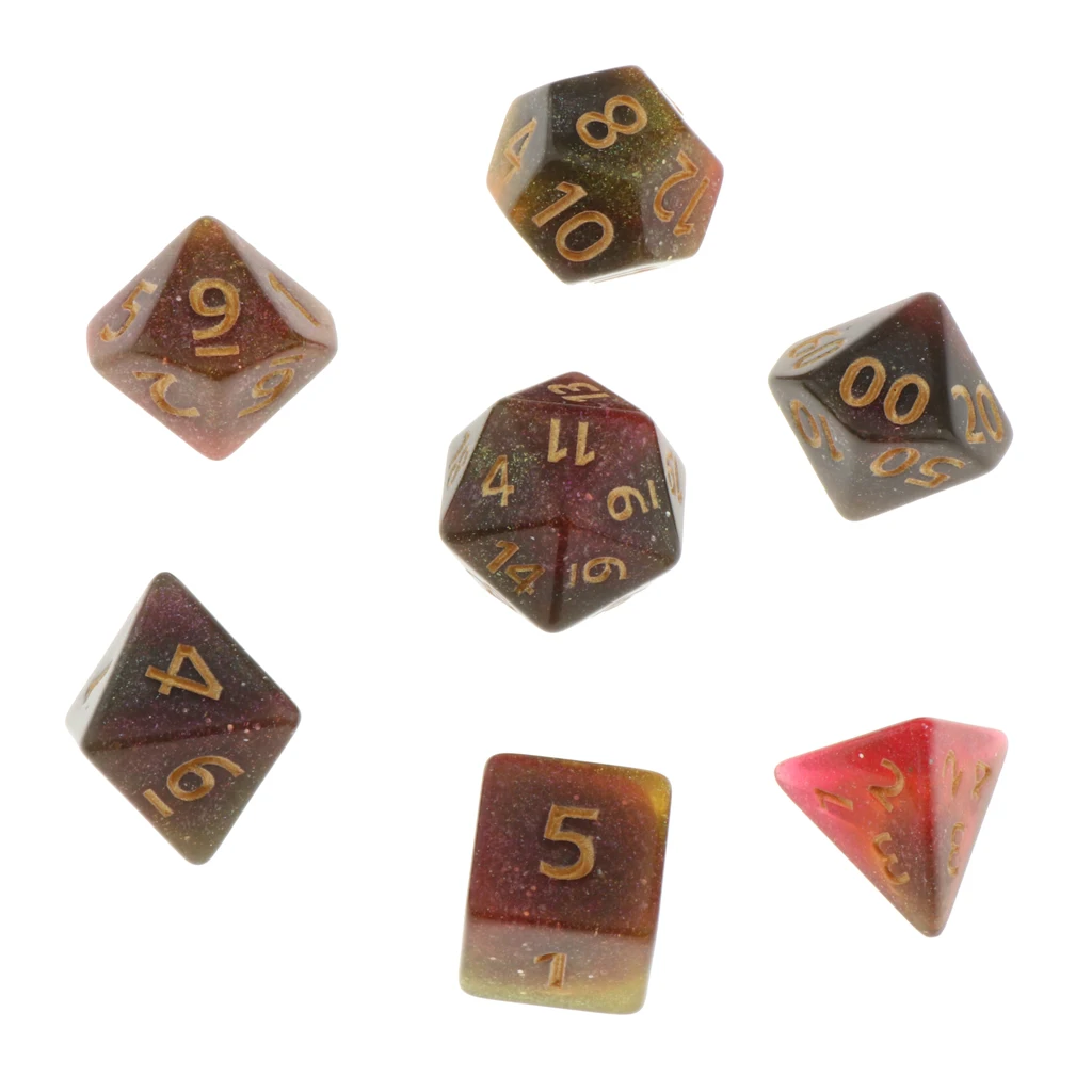 Pack of 7 Polyhedral Dices Table Board Games Party KTV for Dungeon & Dragons DND Dice Set Party Game Dices Hobby & Collectibles