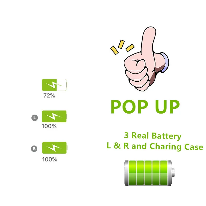 Батарея дисплей беспроводной зарядки наушники мини aire 2 TWS всплывающие Smart Touch Bluetooth 5,0 наушники для samsung Xiaomi huawei
