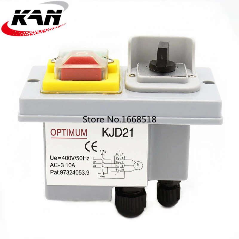 KJD21 400V 10A Waterproof Electromagnetic Push Button Switch for Controlling Electromotor of Electric Equipment Power Tools
