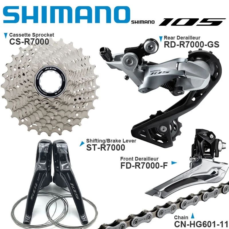 US $388.50 SHIMANO 105 R7000 2x11v Road bike Groupset  with Brake ST Lever Cassette Sprocket Chain FrontRear Derailleur ORIGINAL Parts