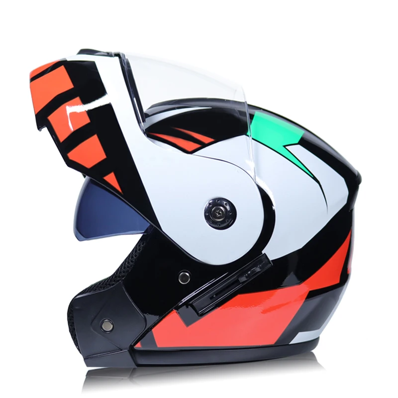 Откидной гоночный шлем модульный с двойными линзами мотоциклетный шлем полное лицо безопасные Шлемы Casco capacete мотоциклетный шлем - Цвет: A10