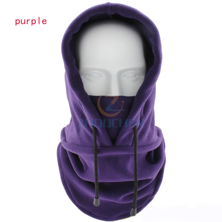 Маска на все лицо, флисовая шапка для Балаклавы, для шеи, с теплым капюшоном, для зимних видов спорта, лыжная, для мужчин и женщин, тактическая маска для мужчин, маска от солнца - Цвет: purple