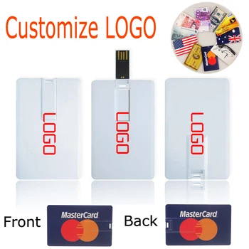 

(Over 10pcs Free Logo/Brand)100% Capacity Credit Card Usb Flash Drive 2.0 4gb 8gb 16gb 32gb 64gb Bulk Gift Pendrive Storage Disk