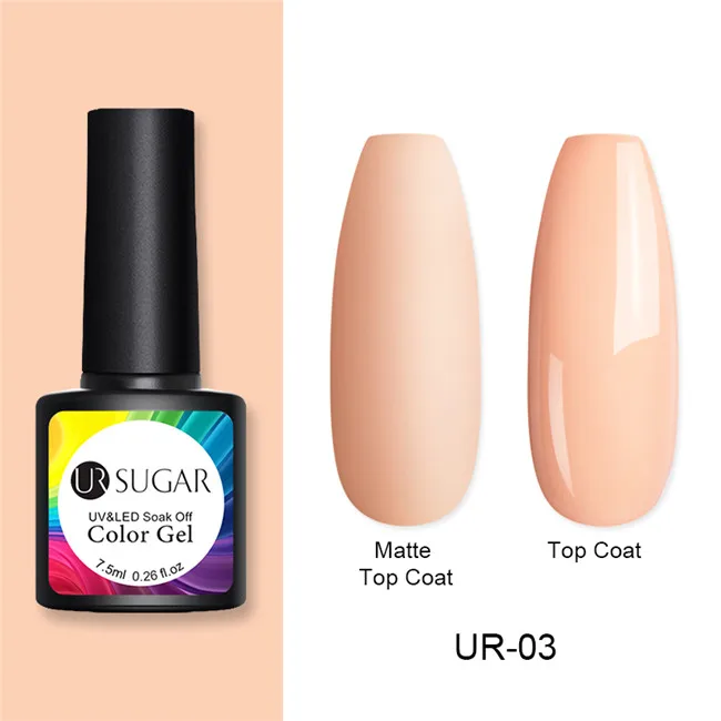 pink3 Ur Sugar 7,5 мл матовый УФ-гель для ногтей чистый цвет ногтей матовое верхнее покрытие отмачиваемый Гель-лак для дизайна ногтей маникюрный лак основа DIY - Цвет: pink3