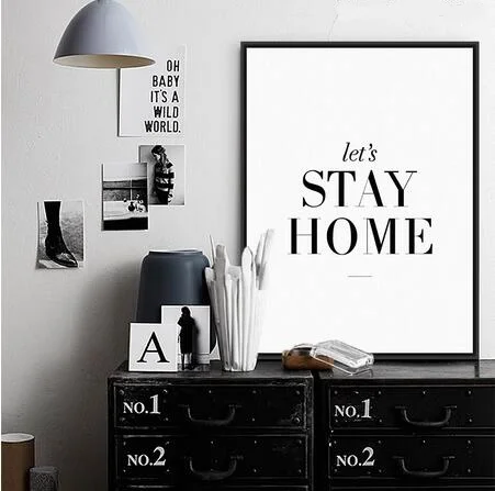 Современная Минималистичная фотография Let's Stay Home Настенная картина