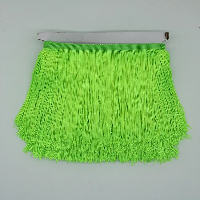 Fluorescent green 1 ярд 20 см длинная бахрома кружево кисточка полиэстер кружевная отделка Лента для латинских танцев юбка занавеска бахрома для шитья DIY аксессуары - Цвет: Fluorescent green