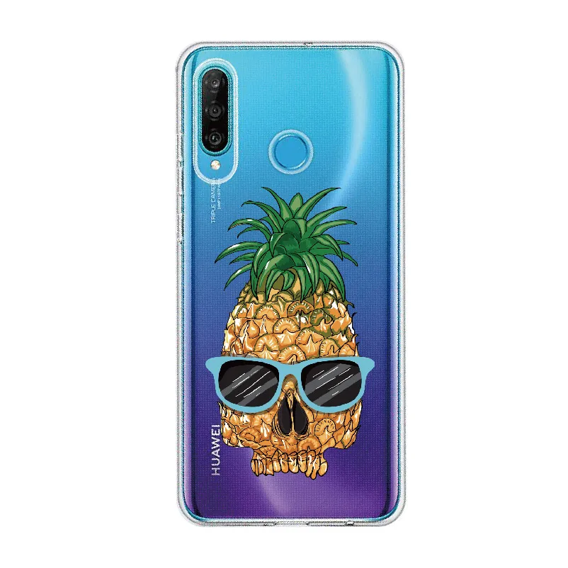 Vintage Tropic Pineapple Phone Case For Huawei Honor Mate 10 20 Nova P20 P30 P40 P Smart Soft Crystal Slim Protective Clear Case