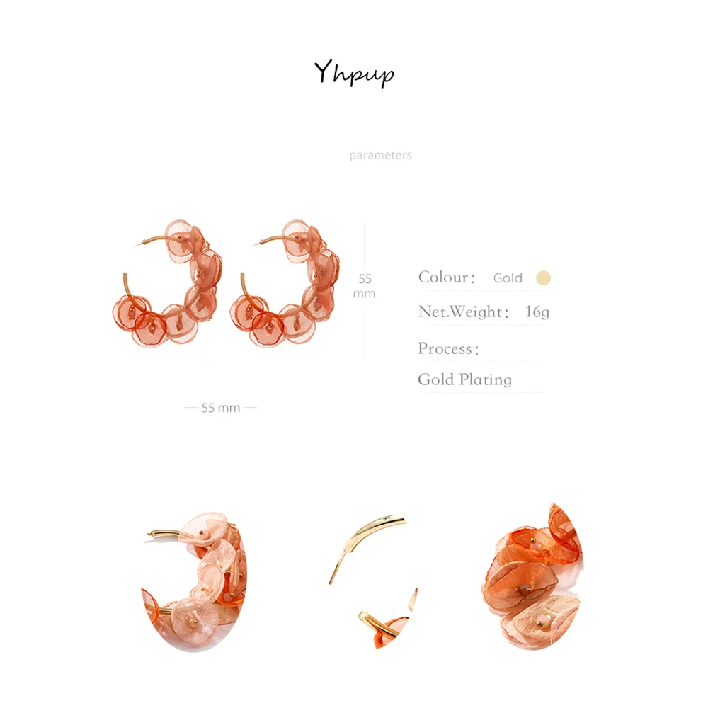 Yhpup корейский бренд Za Цветочные красивые серьги-гвоздики розовое золото Серьги pendientes mujer moda для женщин аксессуары для вечеринок Новинка